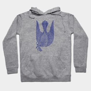 Cute blue peace bird, version 4 Hoodie